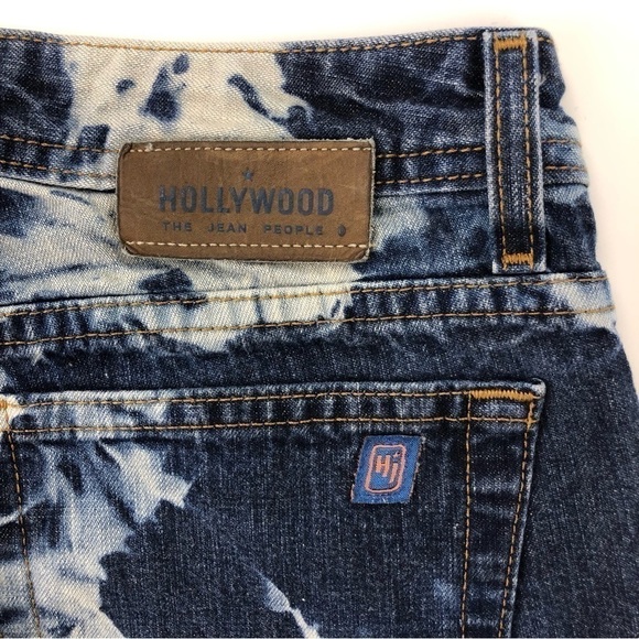 Vintage acid wash flare jeans HOLLYWOOD Size 28inches 80s 90s low rise - Picture 9 of 12